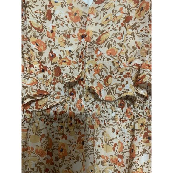 ASTR The Label Tie Open Back Floral Baby Doll Midi Dress Fairy Cottage Core L - Picture 7 of 12